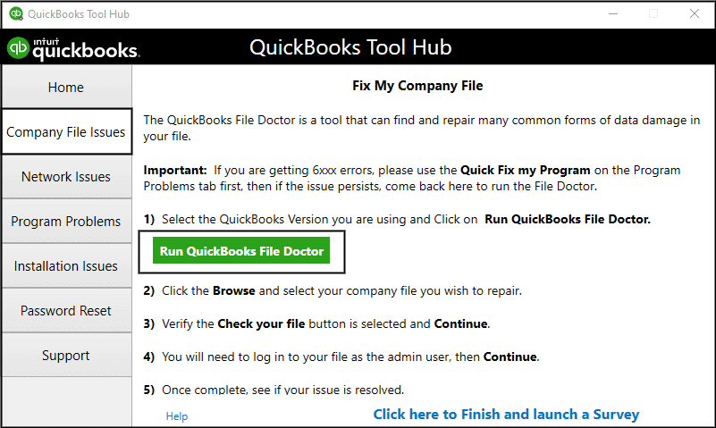 Quickbooks File Doctor (QBFD) 