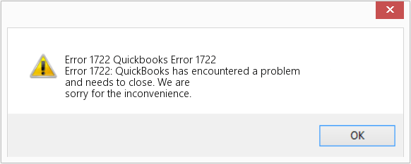QuickBooks Error 1722 Message
